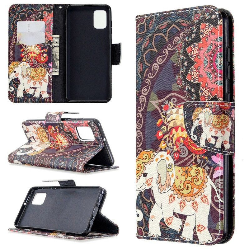 Custodia A Portafoglio Samsung Galaxy A31 Elefante Indiano