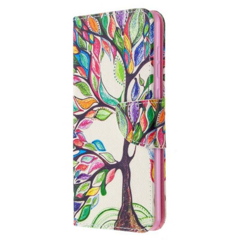 Custodia in pelle Samsung Galaxy A31 Albero Colorato