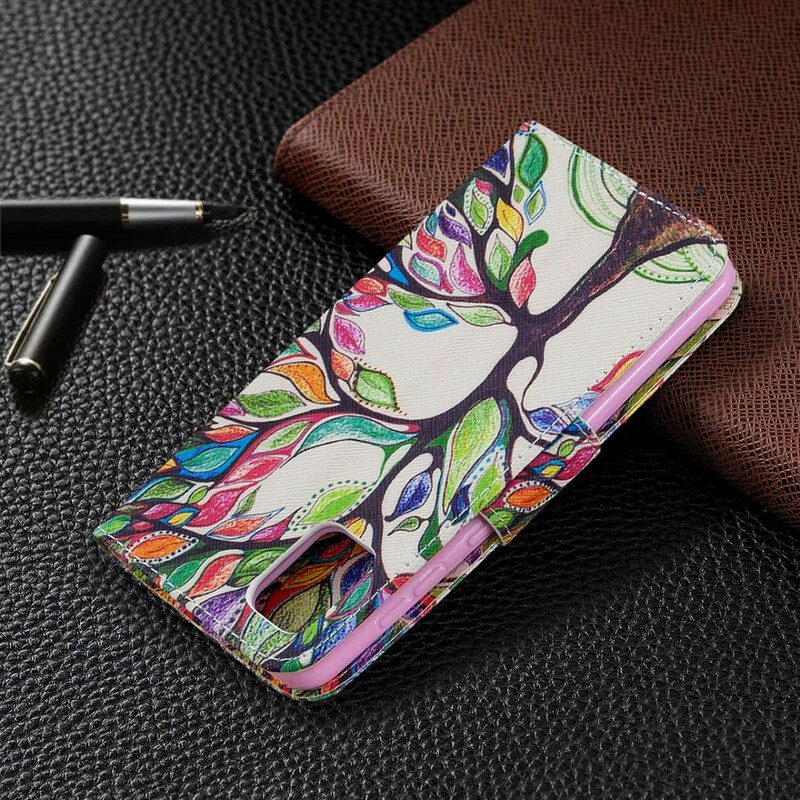 Custodia in pelle Samsung Galaxy A31 Albero Colorato