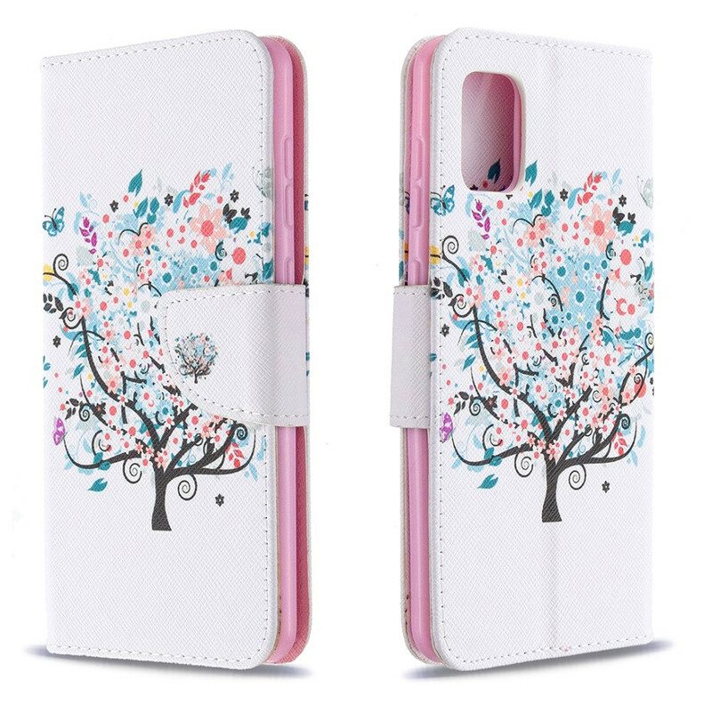 Custodia in pelle Samsung Galaxy A31 Albero Fiorito