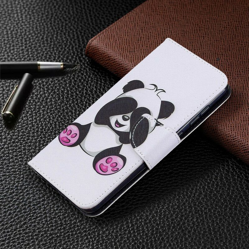 Custodia in pelle Samsung Galaxy A31 Divertimento Panda