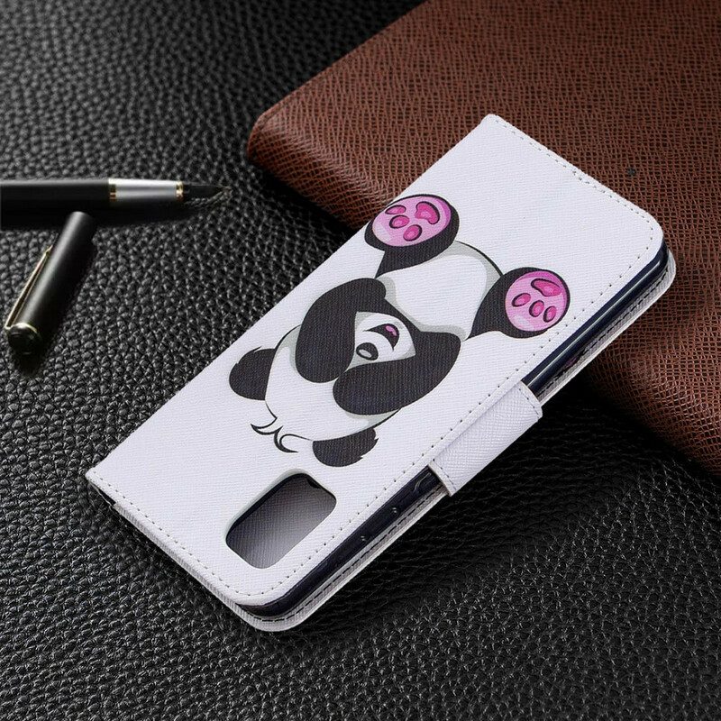 Custodia in pelle Samsung Galaxy A31 Divertimento Panda