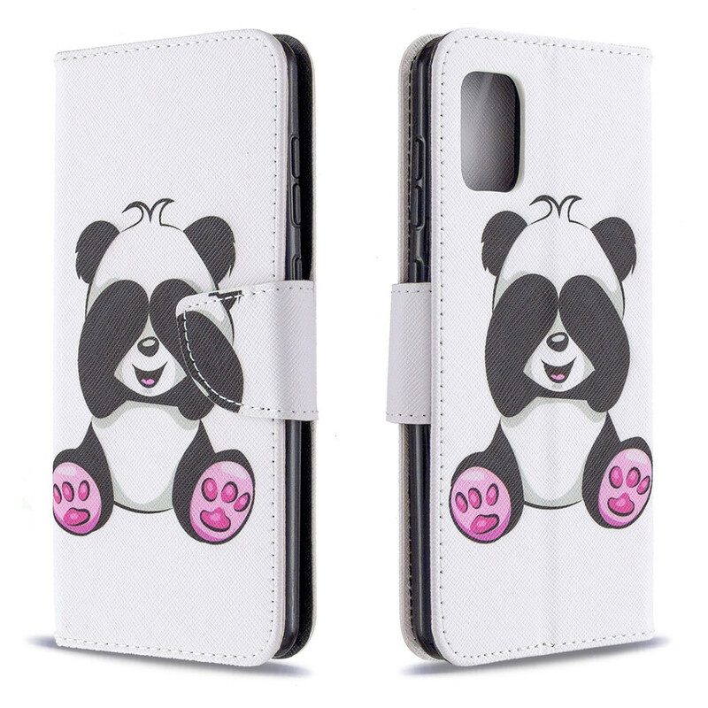 Custodia in pelle Samsung Galaxy A31 Divertimento Panda