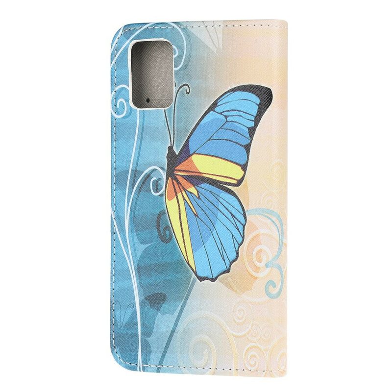 Custodia in pelle Samsung Galaxy A31 Farfalle