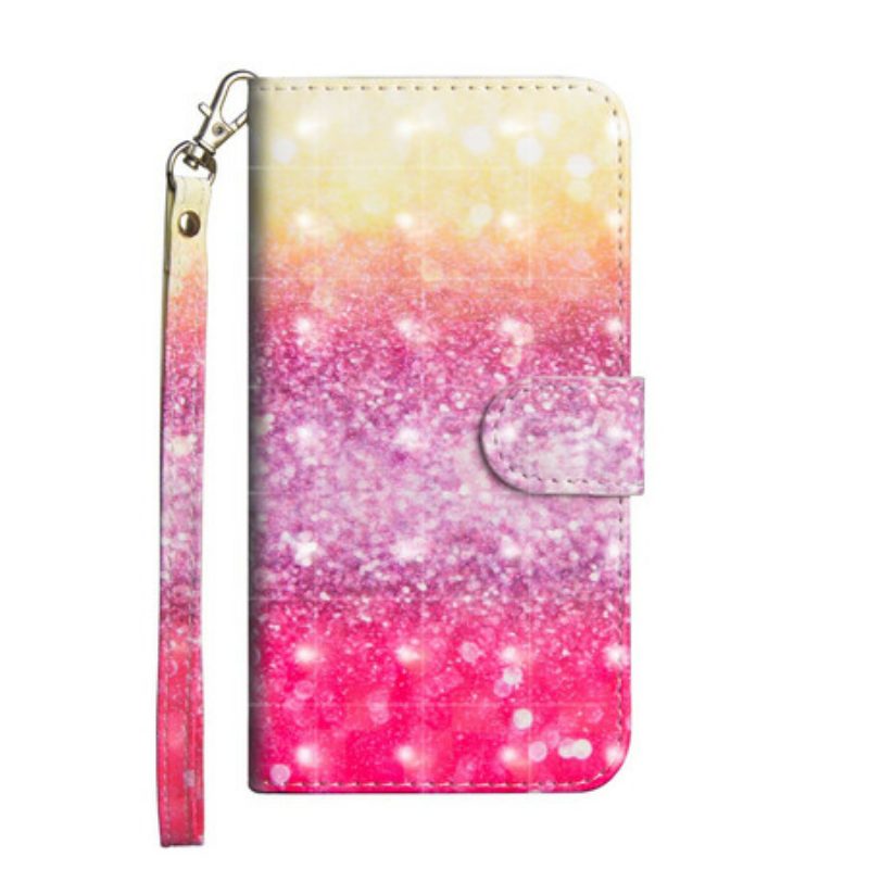 Custodia in pelle Samsung Galaxy A31 Gradiente Glitterato Magenta