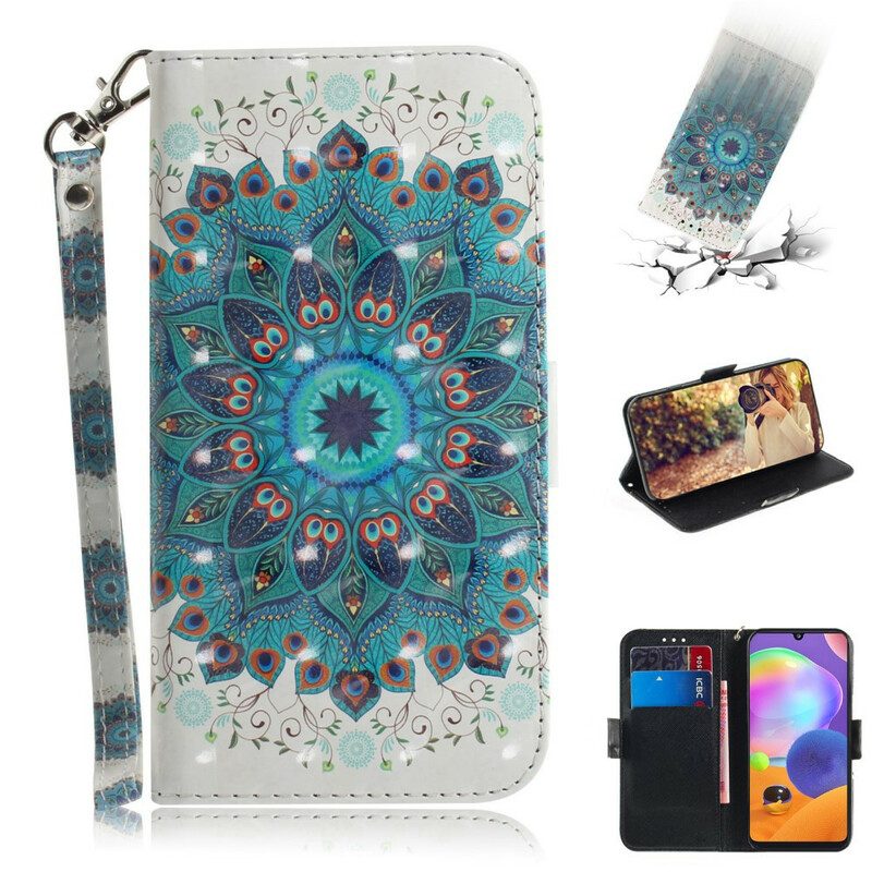 Custodia in pelle Samsung Galaxy A31 Mandala Magistrale Con Cinturino