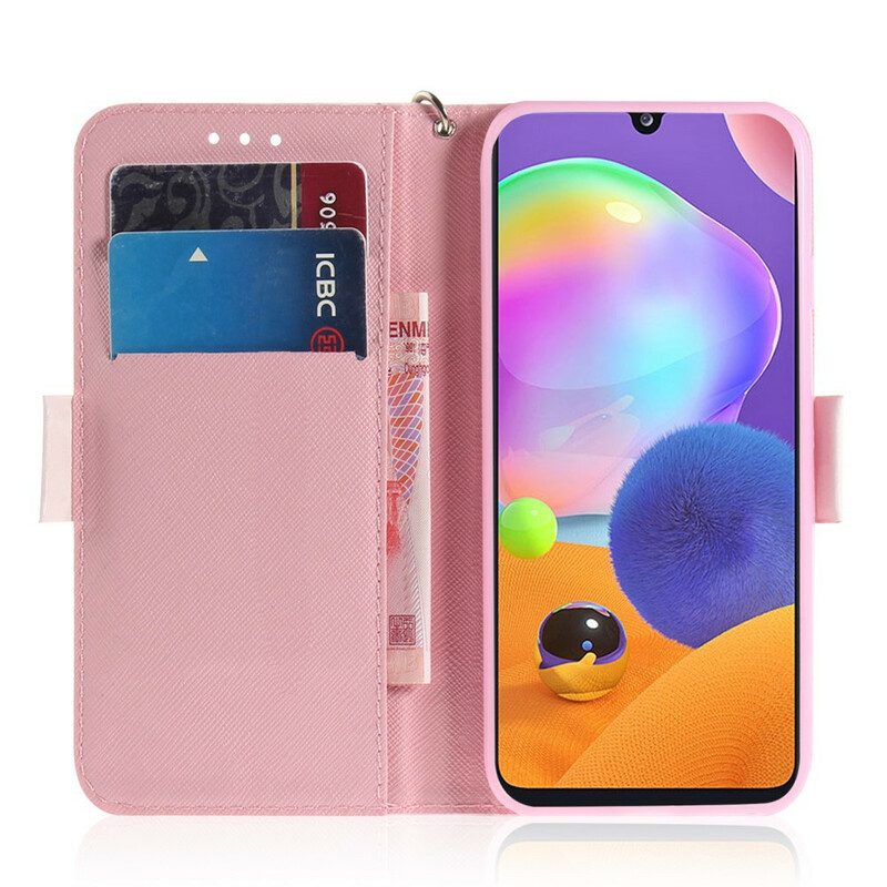 Custodia in pelle Samsung Galaxy A31 Pompa Con Cinturino