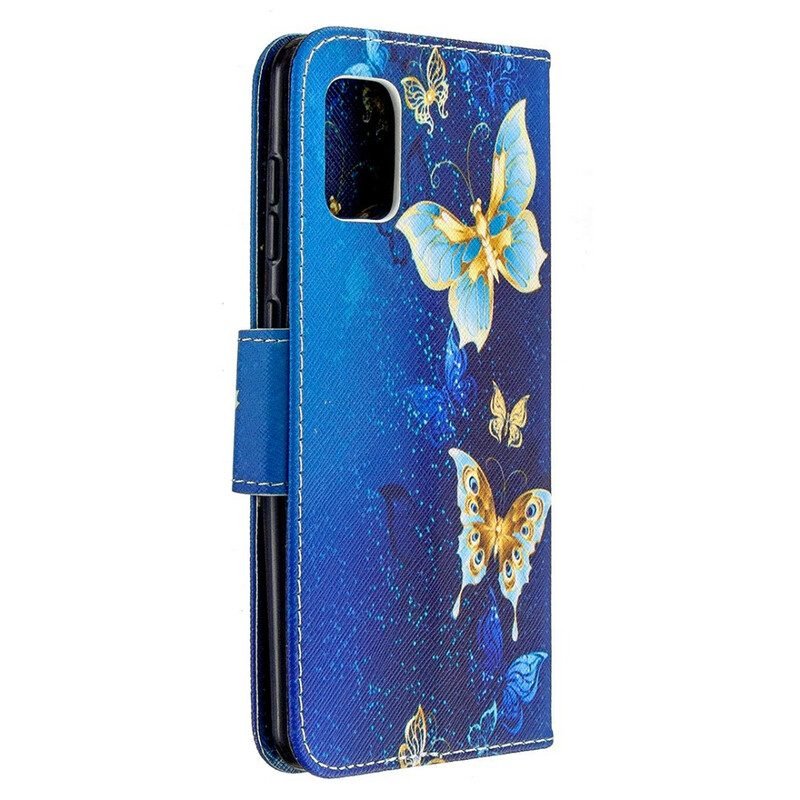 Custodia in pelle Samsung Galaxy A31 Re Farfalle