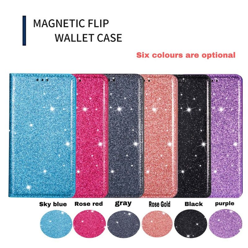 Folio Cover Samsung Galaxy A31 Custodia in pelle Stile Paillettes