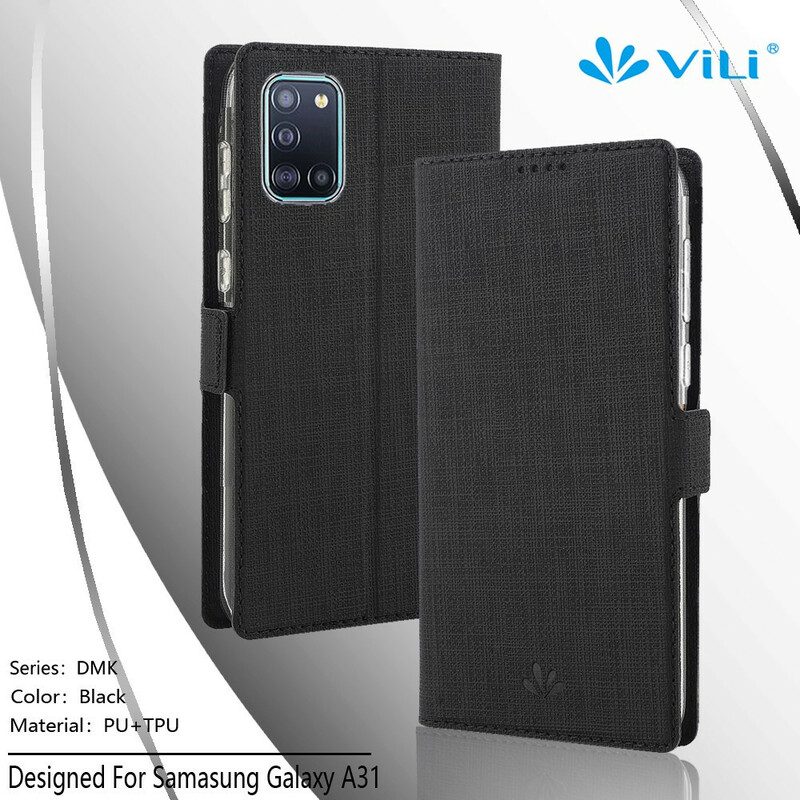 Folio Cover Samsung Galaxy A31 Custodia in pelle Vili Dmx Testurizzato