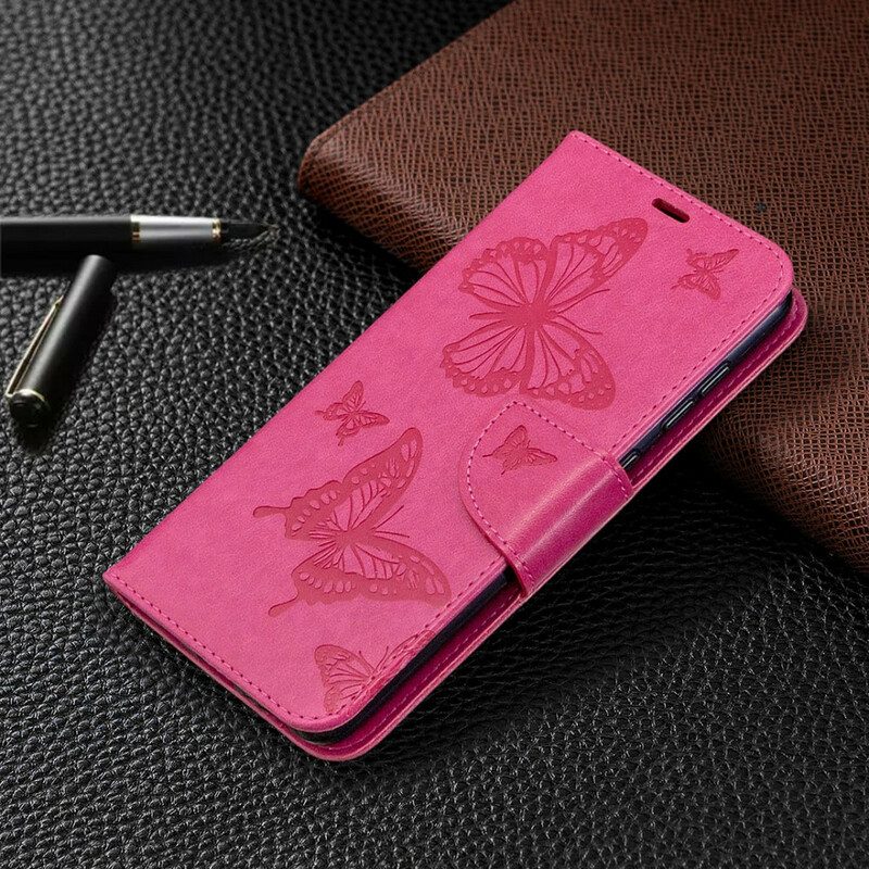 Folio Cover Samsung Galaxy A31 Farfalle In Volo Con Cordino