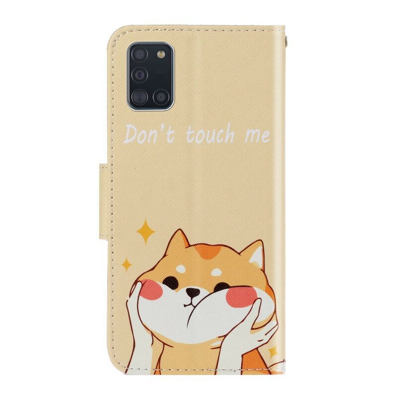 Folio Cover Samsung Galaxy A31 Gatto Non Toccarmi Con La Cinghia