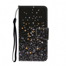 Folio Cover Samsung Galaxy A31 Stelle E Paillettes Con Cordino