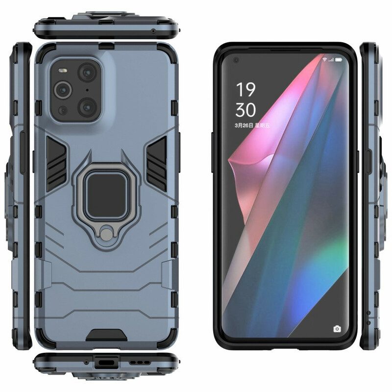 Cover Oppo Find X3 Pro Anello Resistente