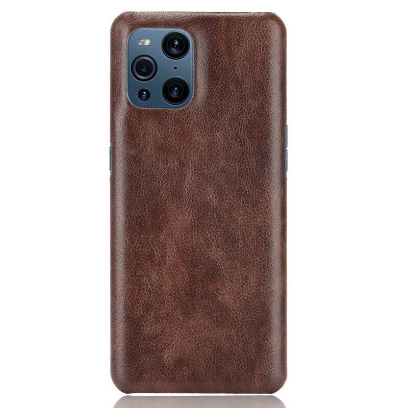 Cover Oppo Find X3 Pro Effetto Pelle Litchi