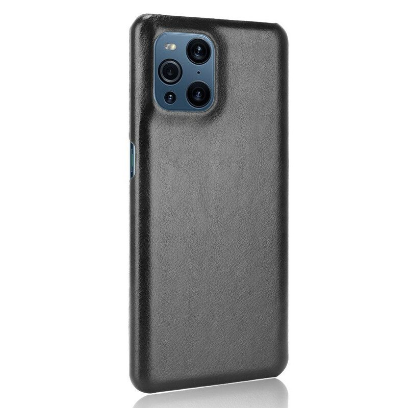 Cover Oppo Find X3 Pro Effetto Pelle Litchi