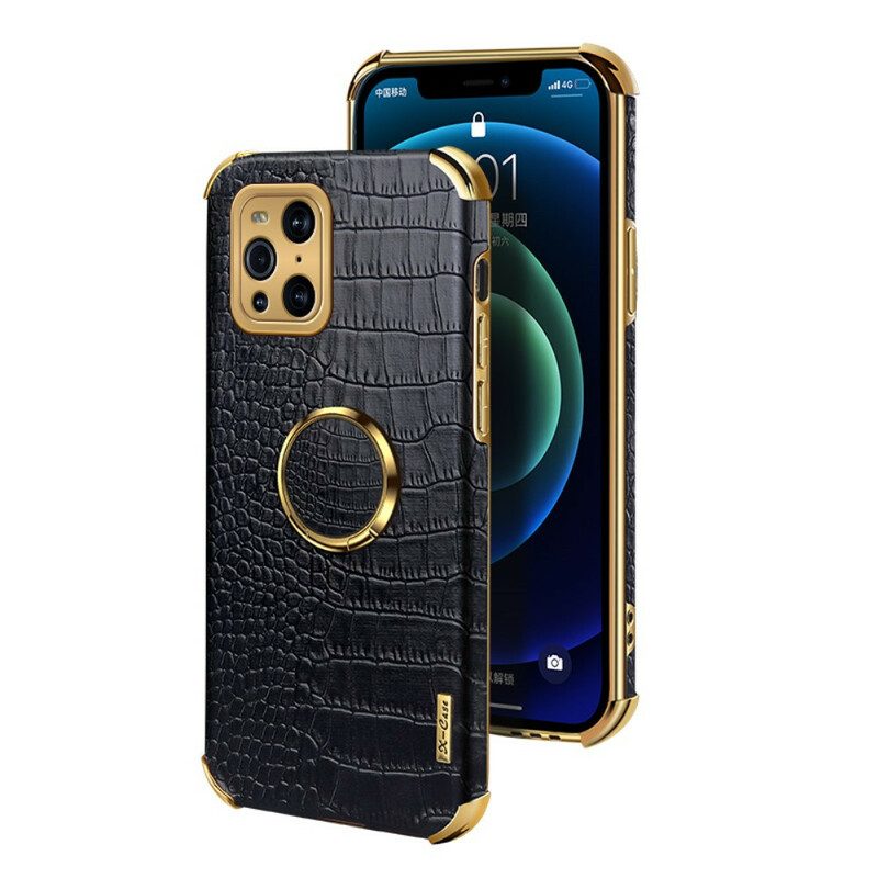 Cover Oppo Find X3 Pro X-case Effetto Pelle Di Coccodrillo