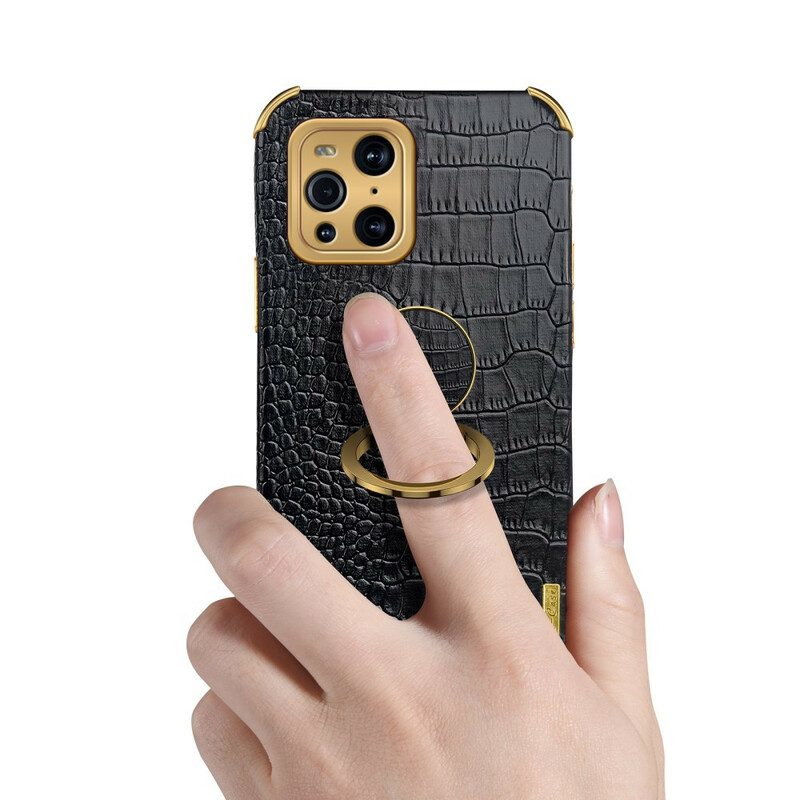 Cover Oppo Find X3 Pro X-case Effetto Pelle Di Coccodrillo