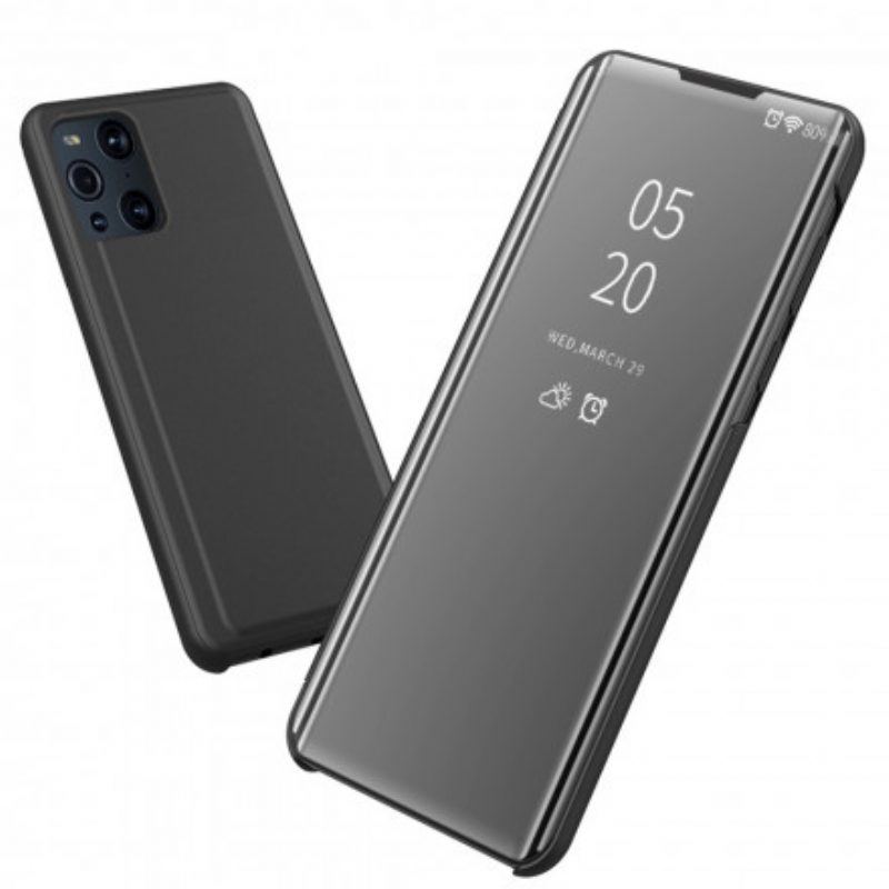 Custodia Oppo Find X3 Pro Specchio Ed Ecopelle