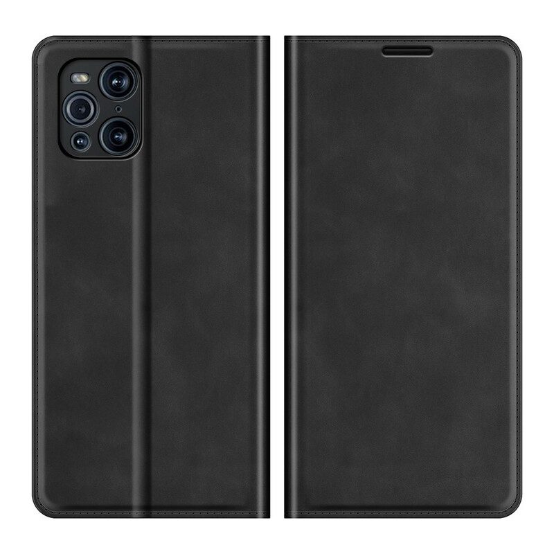 Folio Cover Oppo Find X3 Pro Custodia in pelle Effetto Pelle Morbida