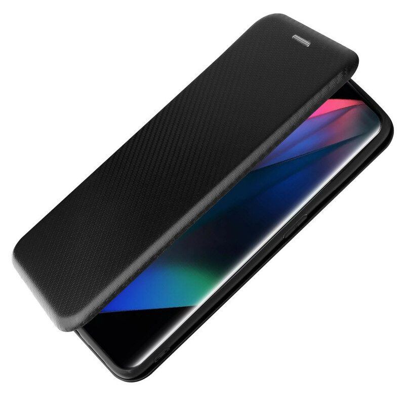 Folio Cover Oppo Find X3 Pro Custodia in pelle Silicone Colorato Al Carbonio