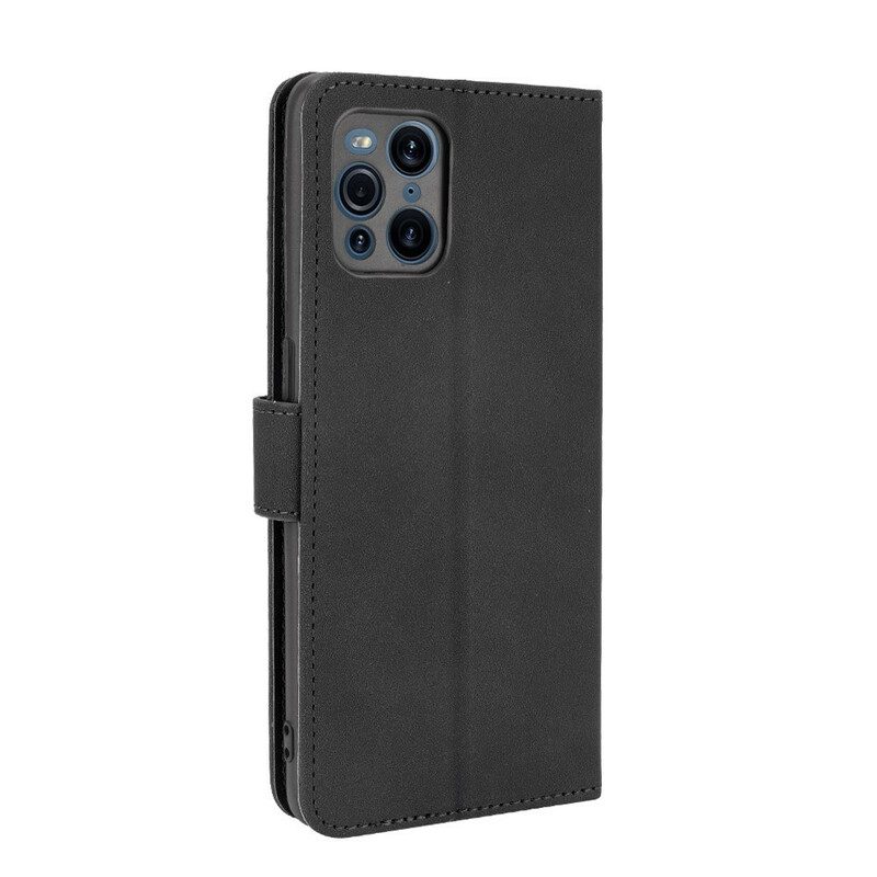 Folio Cover Oppo Find X3 Pro Tocco Di Pelle