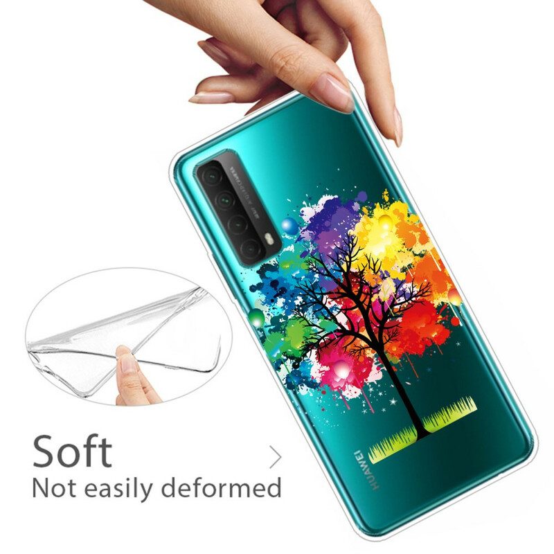 Cover Huawei P Smart 2021 Albero Dell'acquerello Senza Soluzione Di Continuità