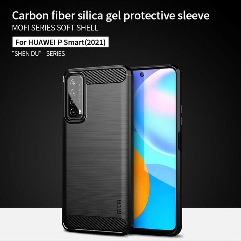 Cover Huawei P Smart 2021 Fibra Di Carbonio Spazzolata Mofi