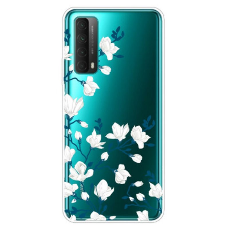 Cover Huawei P Smart 2021 Fiori Bianchi