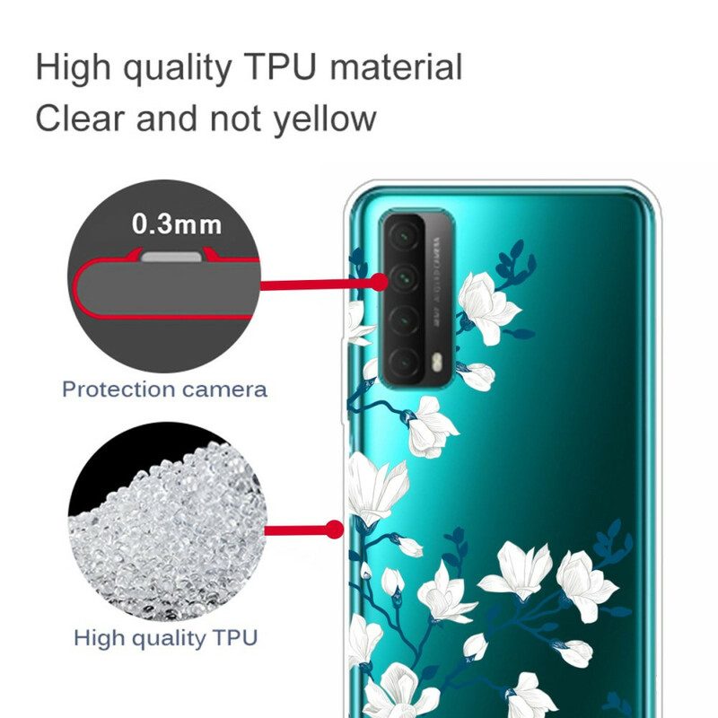 Cover Huawei P Smart 2021 Fiori Bianchi