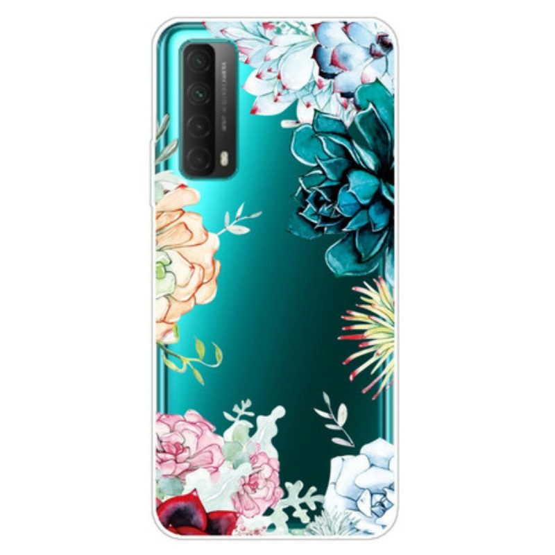 Cover Huawei P Smart 2021 Fiori Dell'acquerello Senza Soluzione Di Continuità