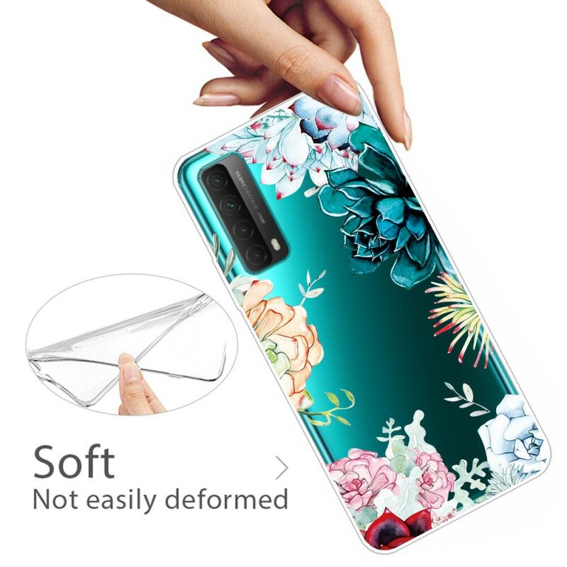 Cover Huawei P Smart 2021 Fiori Dell'acquerello Senza Soluzione Di Continuità