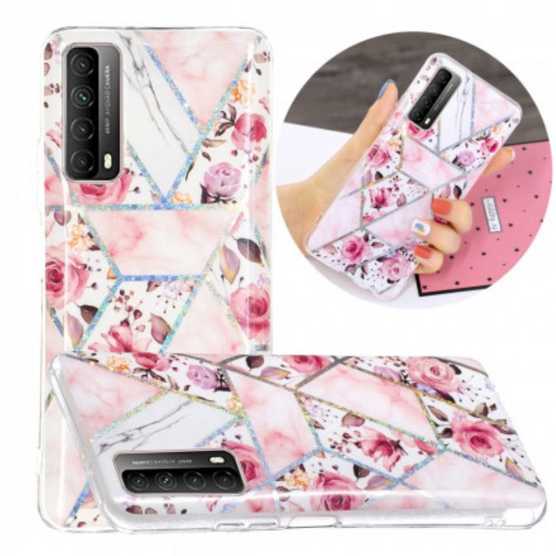 Cover Huawei P Smart 2021 Fiori Marmorizzati