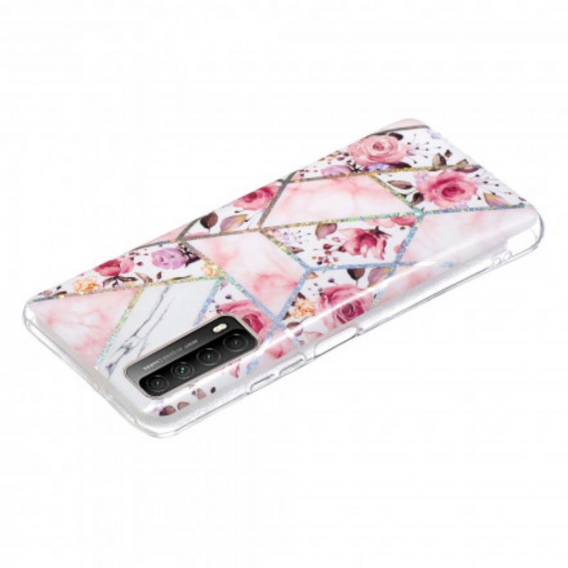 Cover Huawei P Smart 2021 Fiori Marmorizzati