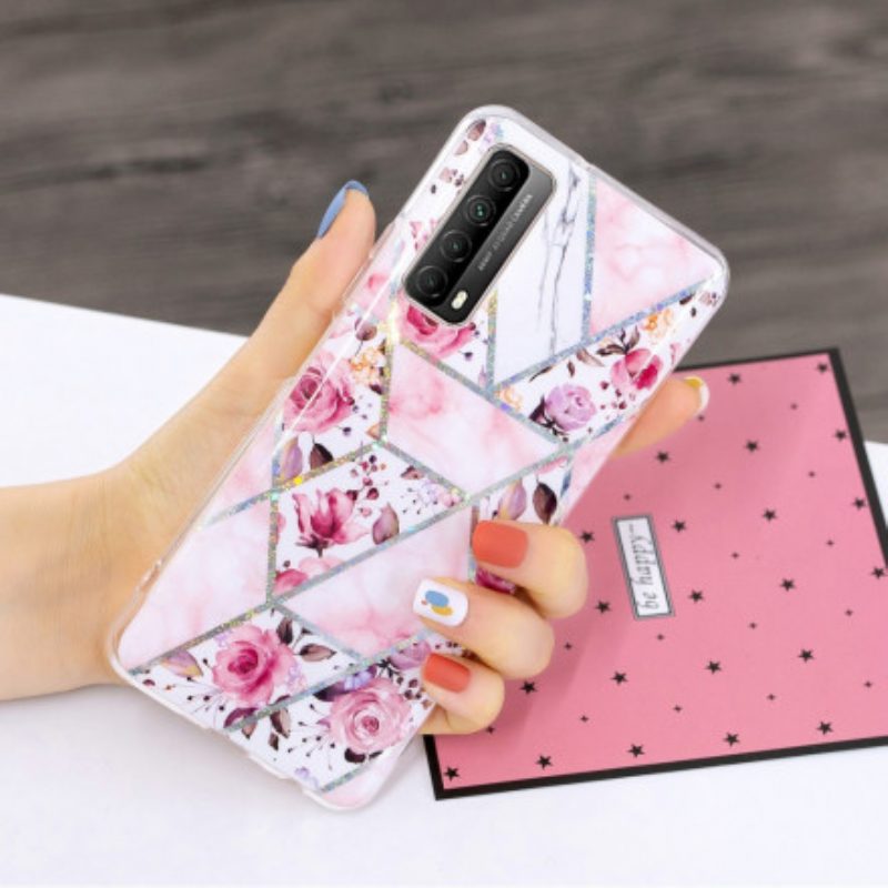 Cover Huawei P Smart 2021 Fiori Marmorizzati