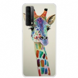 Cover Huawei P Smart 2021 Giraffa Colorata