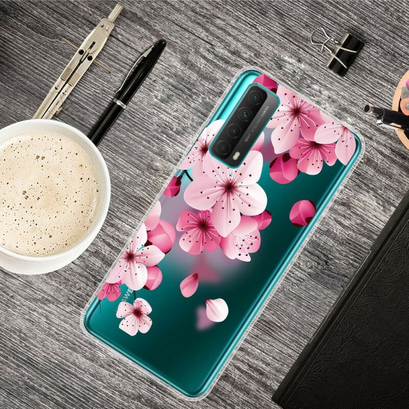 Cover Huawei P Smart 2021 Grandi Fiori Rosa