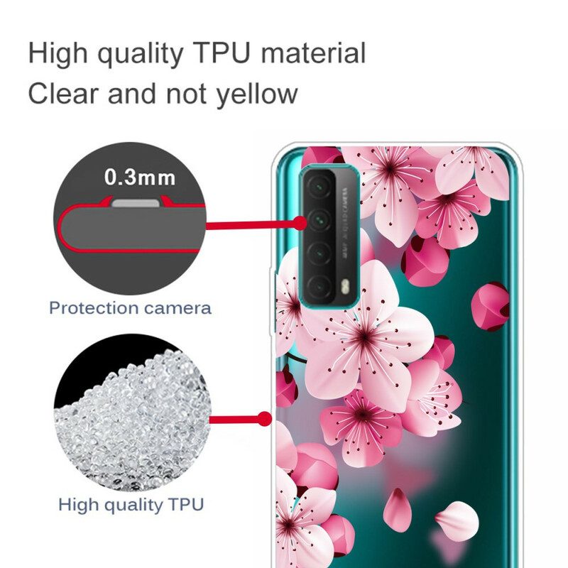 Cover Huawei P Smart 2021 Grandi Fiori Rosa