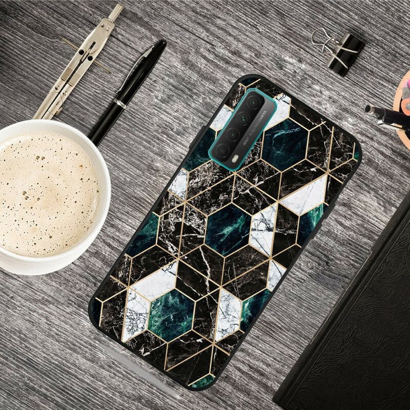 Cover Huawei P Smart 2021 Marmo Geometria Scuro