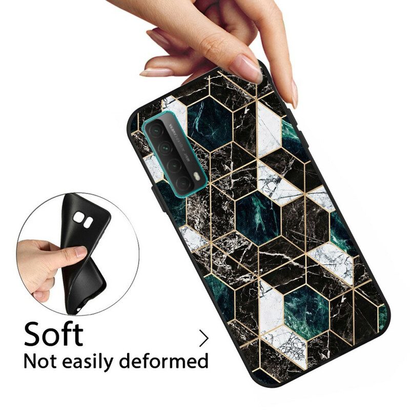 Cover Huawei P Smart 2021 Marmo Geometria Scuro