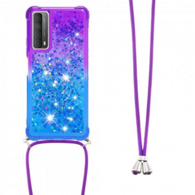 Cover Huawei P Smart 2021 Paillettes E Cordoncino In Silicone