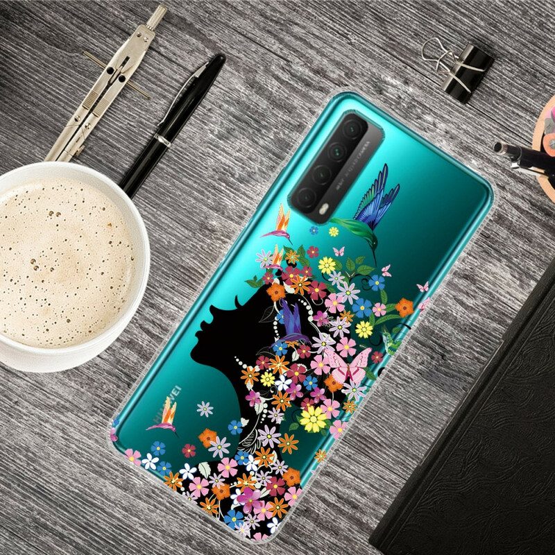 Cover Huawei P Smart 2021 Ragazza Di Fiore Trasparente