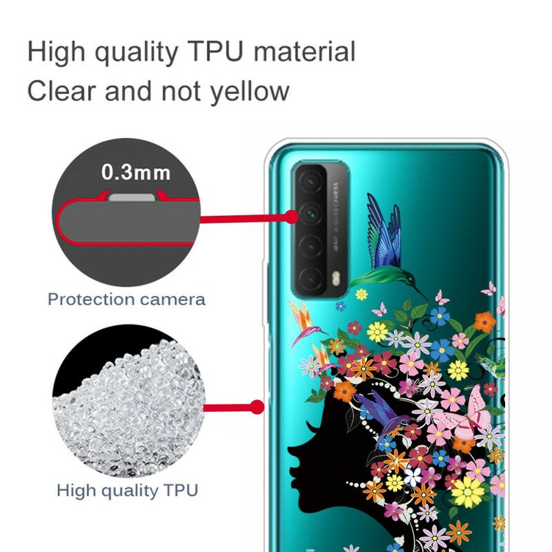 Cover Huawei P Smart 2021 Ragazza Di Fiore Trasparente