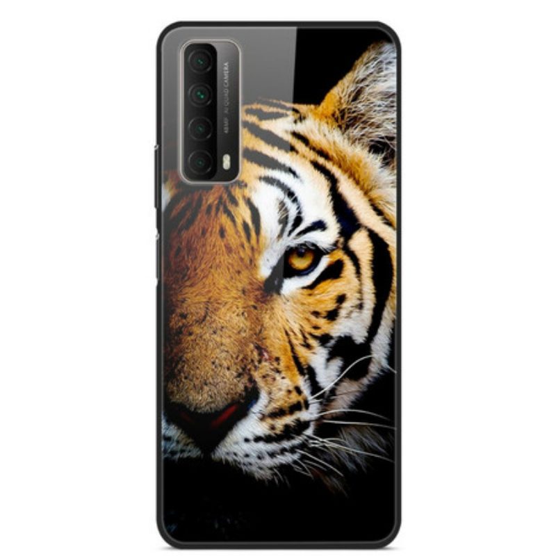 Cover Huawei P Smart 2021 Vetro Temperato Tigre Realistico