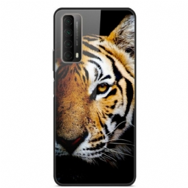 Cover Huawei P Smart 2021 Vetro Temperato Tigre Realistico