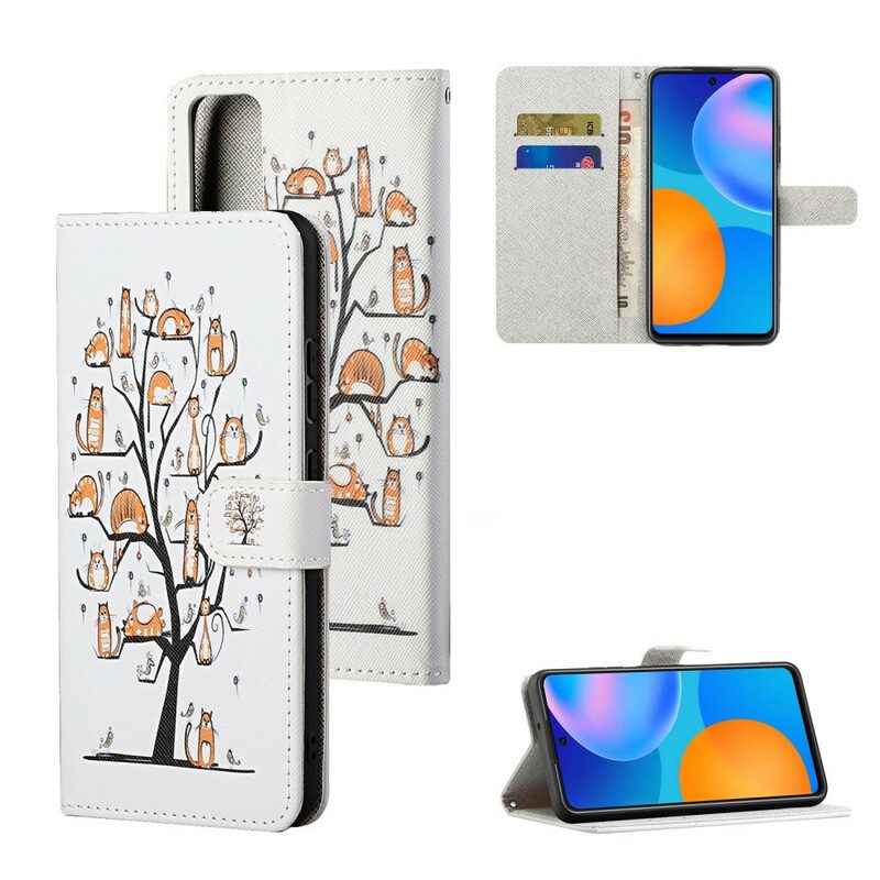 Custodia A Portafoglio Huawei P Smart 2021 Gatti Funky Con Cinturino