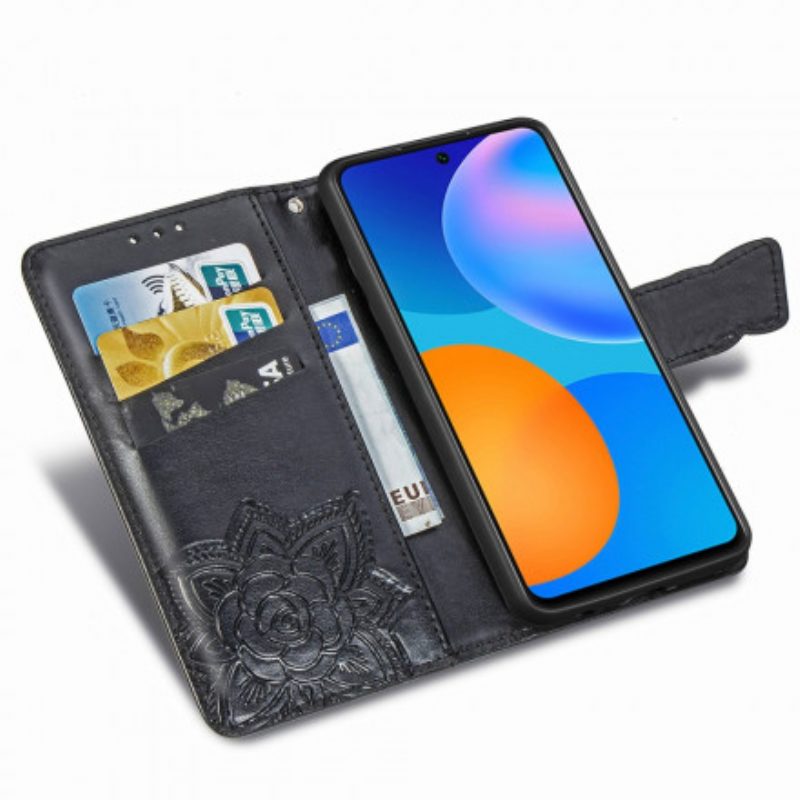 Custodia A Portafoglio Huawei P Smart 2021 Mezze Farfalle