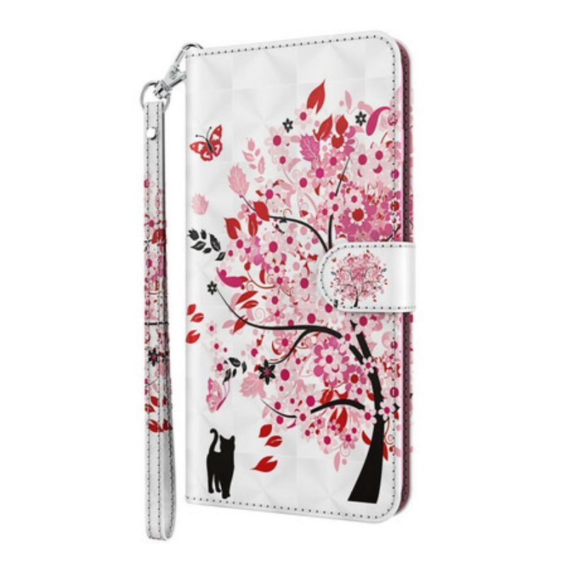 Custodia in pelle Huawei P Smart 2021 Albero Rosa