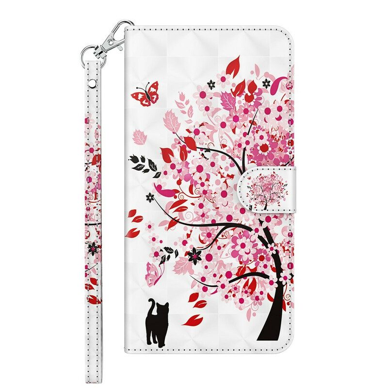 Custodia in pelle Huawei P Smart 2021 Albero Rosa