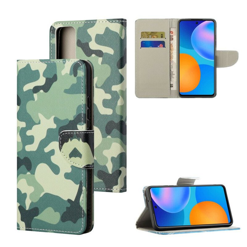 Custodia in pelle Huawei P Smart 2021 Camuffamento Militare